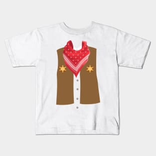 Cowboy Halloween Costume For Boys And Men Kids T-Shirt